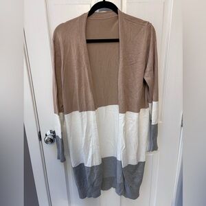 Striped duster sweater NWOT
